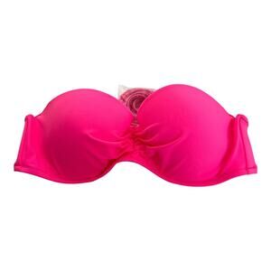 Victoria Secret Underwire Bandeau Bikini Top Hot Pink Size 36B